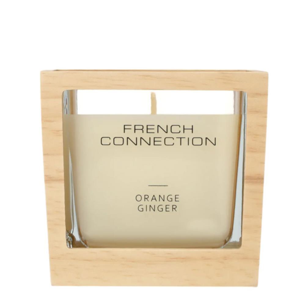 French Connection Orange Ginger Wooden Surround Jar Candle £19.79